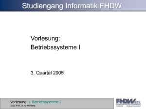 Studiengang Informatik FHDW - Prof. Dr. Hellberg EDV Beratung