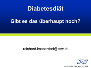 Dr. med. R. Imoberdorf, Winterthur: Diabetesdiät