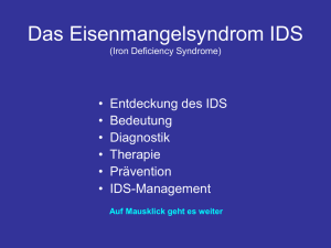 Das Eisenmangelsyndrom IDS (Iron Deficiency Syndrome)