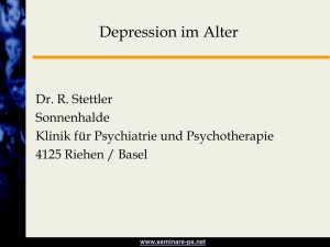 Depression im Alter - Psychiatrie Psychotherapie und Seelsorge