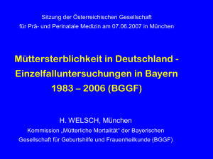 H. Welsch, M&uuml;ttersterblichkeit in Deutschland