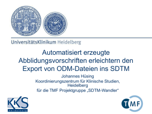 SDTM-Wandler - ein Projekt der TMF