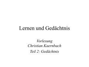 Lernen und Gedächtnis - Christian-Albrechts