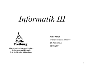 Informatik III 25. Vorlesung