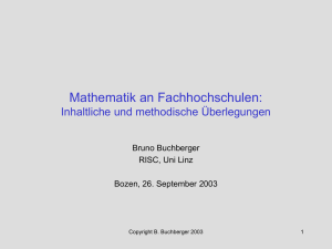 Copyright Bruno Buchberger 2003