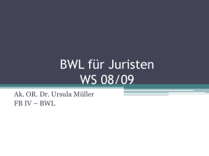 BWL für Juristen WS 08/09