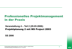 Projektplanung 2 mit MS Project