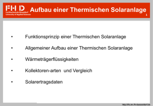 Aufbau von thermischen Solaranlagen / Solarkollektoren