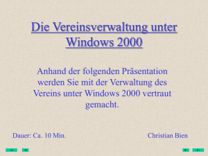 Die Vereinsverwaltung unter Windows 2000