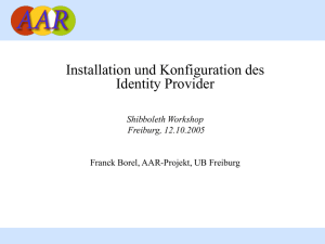 Installation und Konfiguration des Identity Providers