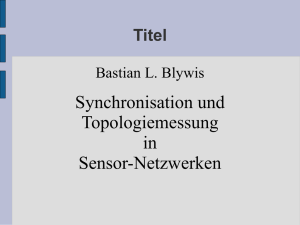 Syncronisation & Timing in Sensor Networks