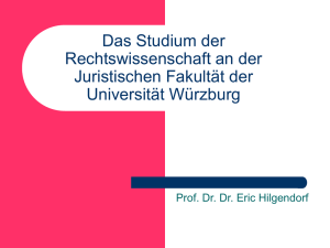 Das Studium der Rechtswissenschaft an der Universität Würzburg