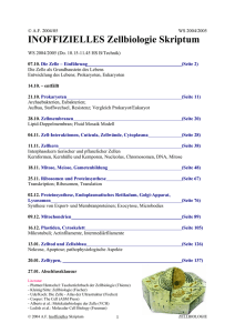 Zellbiologie WS 2004-05 (Inoffizielles Skriptum)