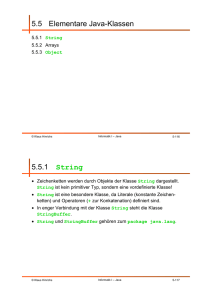 5.5 Elementare Java-Klassen 5.5.1 String