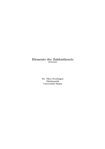 Elemente der Zahlentheorie