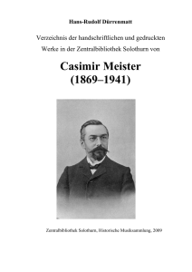 Casimir Meister (1869–1941) - Zentralbibliothek Solothurn