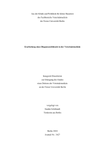 Aus der Klinik und Poliklinik f&uuml;r kleine Haustiere