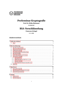 ProSeminar Kryptografie RSA