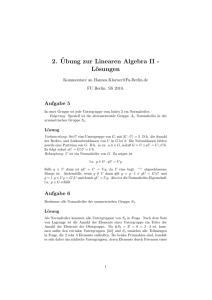 2.¨Ubung zur Linearen Algebra II