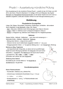 Physik I - Ausarbeitung für die mündliche Prüfung