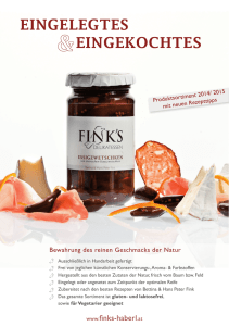 Fink s Delikatessen - Produktfolder 2014 15
