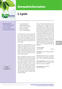 L-Lysin 500 mg - Greenleaves Vitamins