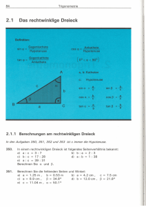 2.1 Das rechtwinklige Dreieck