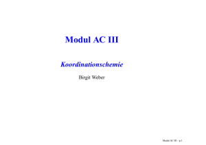 Modul AC III - Anorganische Chemie II