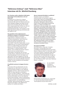 &ldquo;Reference Embryo&rdquo; statt &ldquo;Reference Man&rdquo; Interview mit Dr. Winfrid