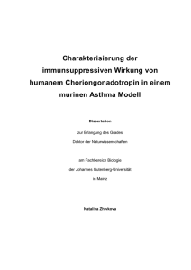 Charakterisierung der immunsuppressiven Wirkung von humanem