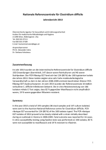 Jahresbericht Clostridium difficile 2013