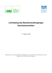 Lehrkatalog Bachelor Geowissenschaften