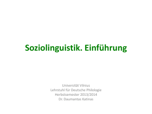 Soziolinguistik. Einführung