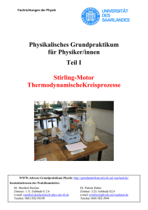 Stirling-Motor - Grundpraktikum Physik