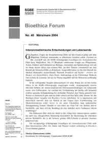 Intensivmedizinische Entscheidungen am Lebensende