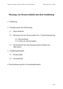 Messung von Stromverl&auml;ufen mit dem Oszilloskop