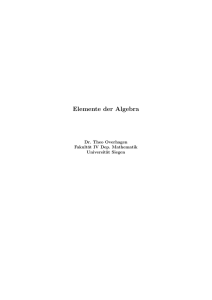 Elemente der Algebra