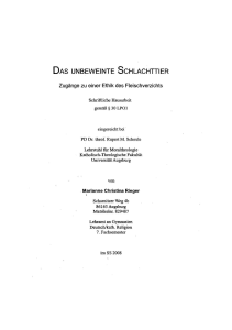 Das unbeweinte Schlachttier