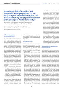 Intrauterine SSRI-Exposition und neonatales Entzugssyndrom: Ist