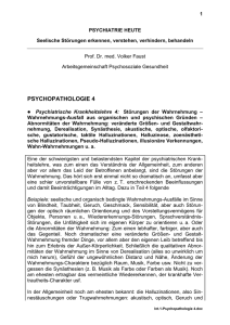 Psychopathologie 4: Störungen der Wahrnehmung