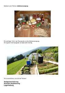 Notizen zum Thema Selbstversorgung