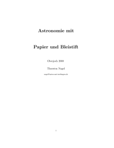 Astronomie mit Papier und Bleistift