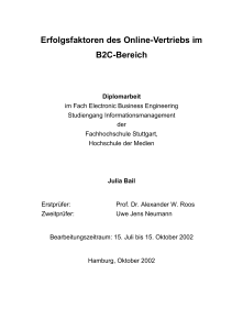 Erfolgsfaktoren des Online-Vertriebs im B2C