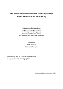 Der Erwerb des Deutschen durch arabischsprachige Kinder. Eine