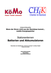 Stationenlernen Batterien und Akkumulatoren - chik.die