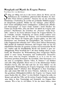 JVxetaphysik und JVLystik des Evagrius Ponticus Von Hans Urs von