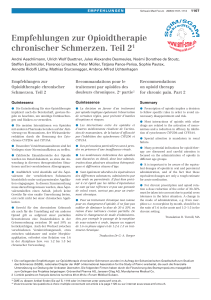 Empfehlungen zur Opioidtherapie chronischer Schmerzen. Teil 2