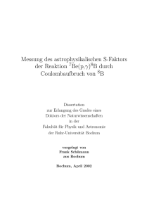 Messung des astrophysikalischen S-Faktors der Reaktion 7 Be(p,γ