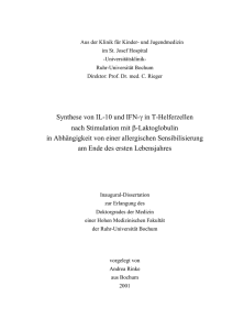 Synthese von IL-10 und IFN-γ in T-Helferzellen nach Stimulation mit