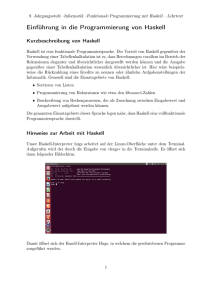 Einführung in die Programmierung von Haskell